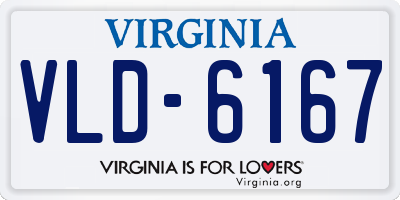 VA license plate VLD6167