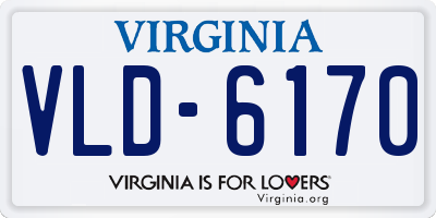 VA license plate VLD6170