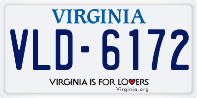 VA license plate VLD6172