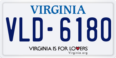 VA license plate VLD6180
