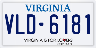 VA license plate VLD6181