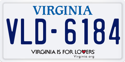 VA license plate VLD6184