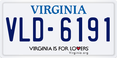 VA license plate VLD6191