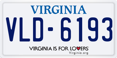 VA license plate VLD6193