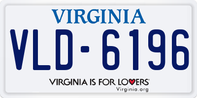 VA license plate VLD6196