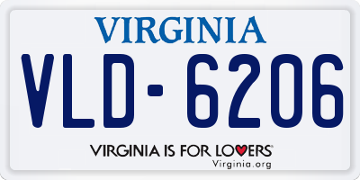 VA license plate VLD6206
