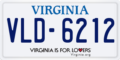VA license plate VLD6212