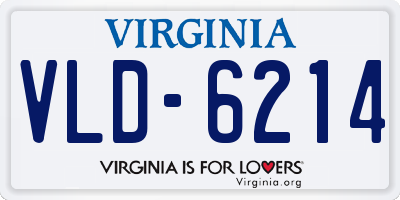 VA license plate VLD6214