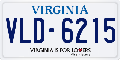 VA license plate VLD6215