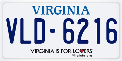 VA license plate VLD6216