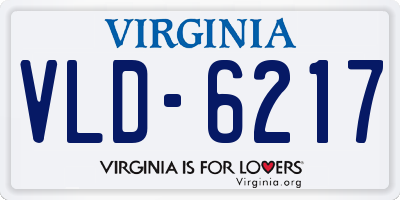 VA license plate VLD6217