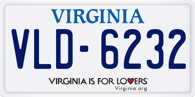 VA license plate VLD6232