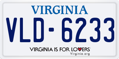 VA license plate VLD6233