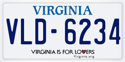 VA license plate VLD6234