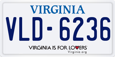 VA license plate VLD6236