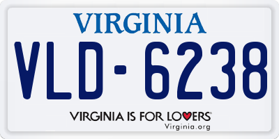 VA license plate VLD6238