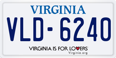 VA license plate VLD6240