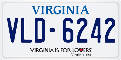VA license plate VLD6242