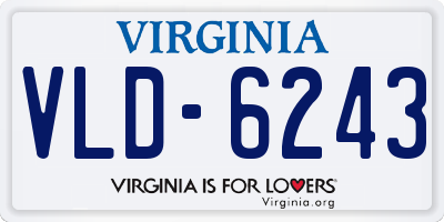 VA license plate VLD6243