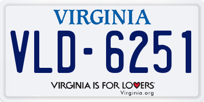 VA license plate VLD6251
