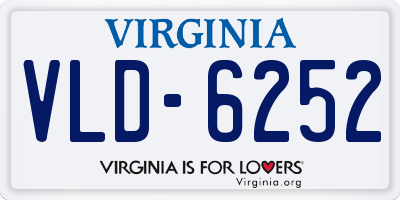 VA license plate VLD6252