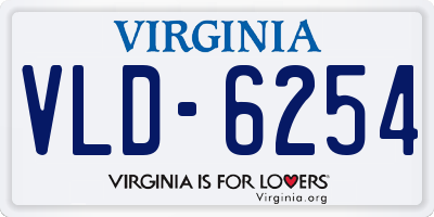 VA license plate VLD6254