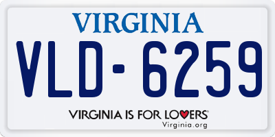VA license plate VLD6259