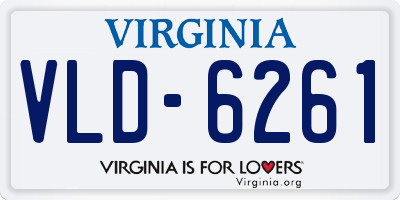 VA license plate VLD6261