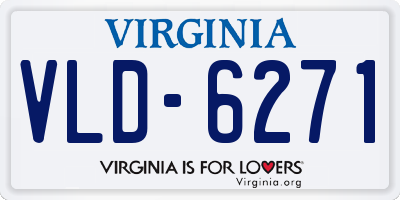 VA license plate VLD6271