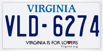 VA license plate VLD6274