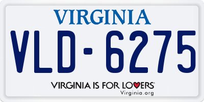 VA license plate VLD6275