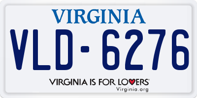 VA license plate VLD6276