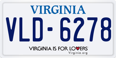 VA license plate VLD6278