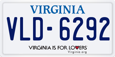 VA license plate VLD6292