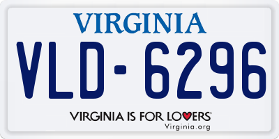 VA license plate VLD6296