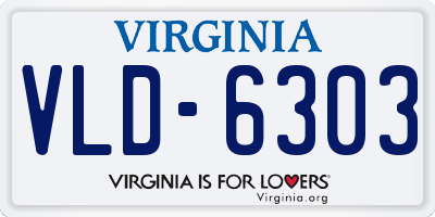 VA license plate VLD6303