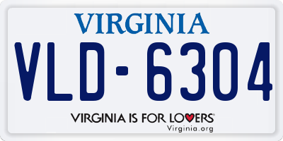 VA license plate VLD6304