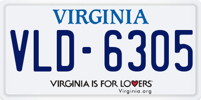 VA license plate VLD6305