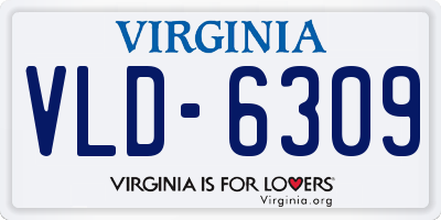VA license plate VLD6309