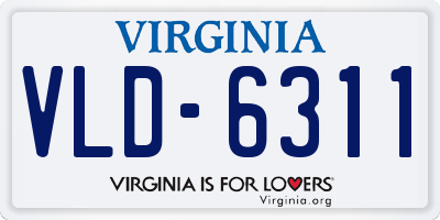 VA license plate VLD6311