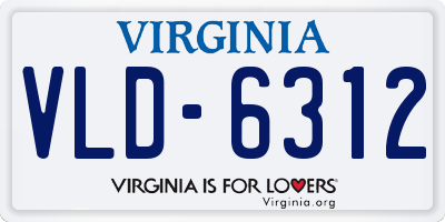 VA license plate VLD6312