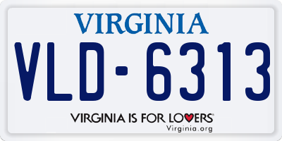 VA license plate VLD6313