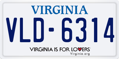 VA license plate VLD6314