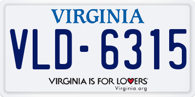 VA license plate VLD6315