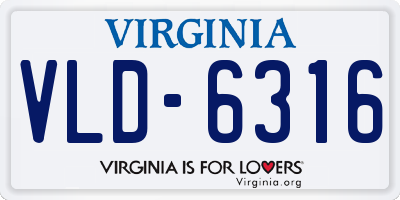VA license plate VLD6316