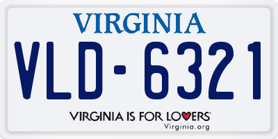 VA license plate VLD6321