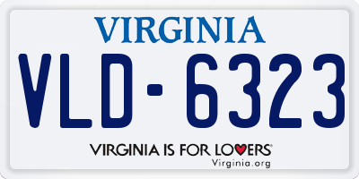 VA license plate VLD6323