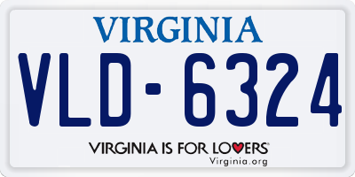VA license plate VLD6324