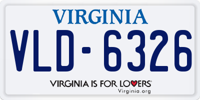 VA license plate VLD6326
