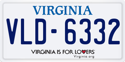 VA license plate VLD6332